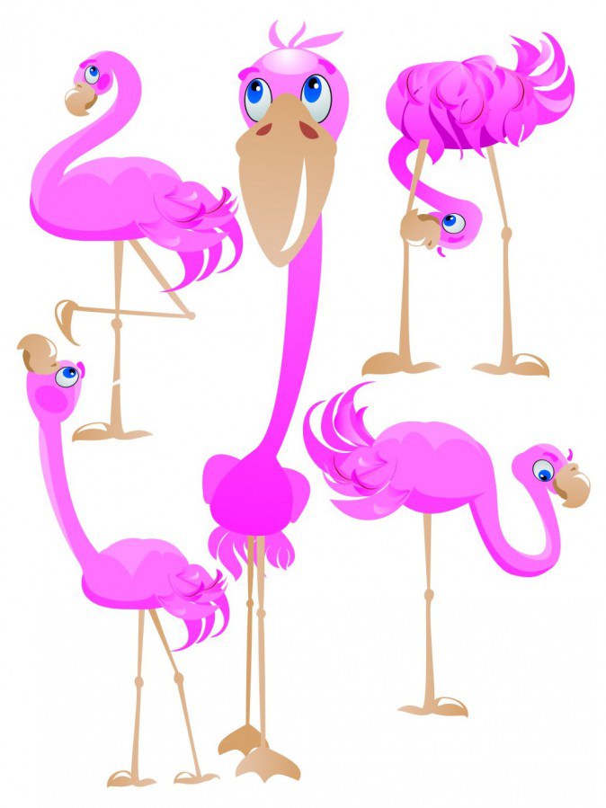 Dječje naljepnice Flamingosi K-1023, 85x65 cm - Naljepnice za djecu