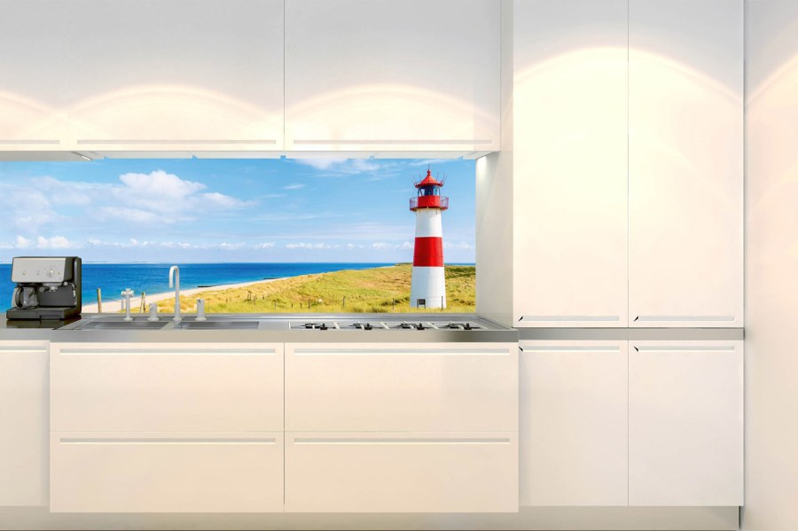 Samoljepljiva fototapeta za kuhinju KI-180-119 Svjetionik na plaži | 180 x 60 cm - Za kuhinje