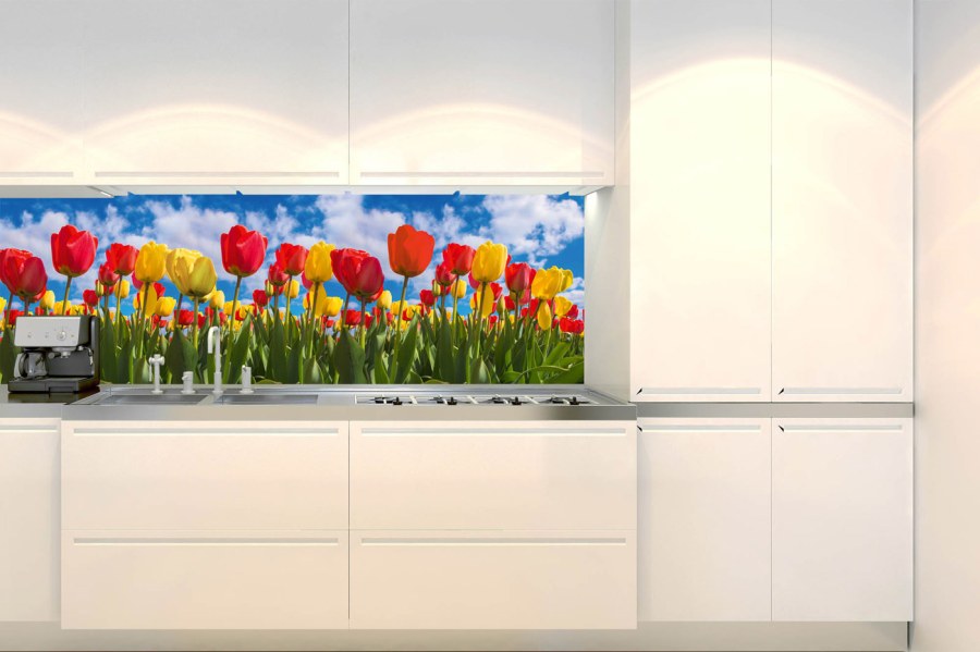 Samoljepljiva fototapeta za kuhinju KI-180-131 Polje tulipana | 180 x 60 cm - Za kuhinje