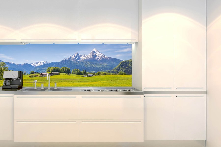 Samoljepljiva fototapeta za kuhinju KI-180-135 Alpejski pogled | 180 x 60 cm - Za kuhinje