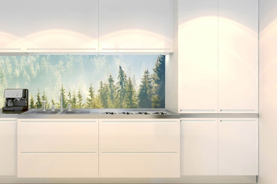Samoljepljiva fototapeta za kuhinju KI-180-141 Magla iznad šume | 180 x 60 cm - Za kuhinje