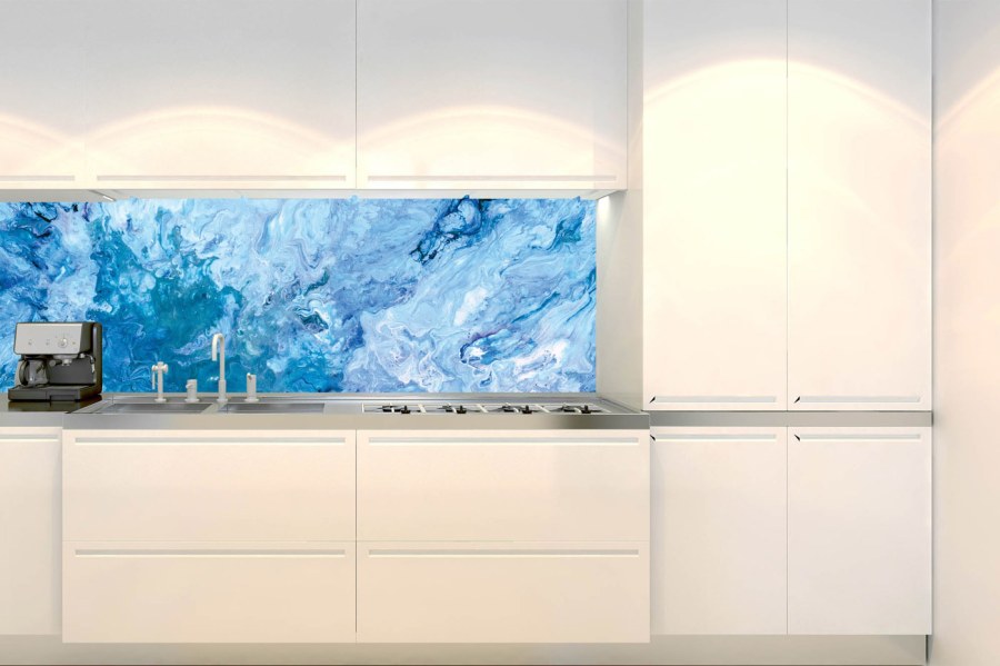 Samoljepljiva fototapeta za kuhinju KI-180-158 Plavi apstrakt | 180 x 60 cm - Za kuhinje
