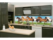 Samoljepljive Za kuhinje - Samoljepljiva fototapeta za kuhinju KI-260-111 Stado konja | 260 x 60 cm Samoljepljiva fototapeta za kuhinju KI-260-111 Stado konja | 260 x 60 cm