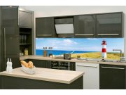 Samoljepljive Za kuhinje - Samoljepljiva fototapeta za kuhinju KI-260-119 Svjetionik na plaži | 260 x 60 cm Samoljepljiva fototapeta za kuhinju KI-260-119 Svjetionik na plaži | 260 x 60 cm