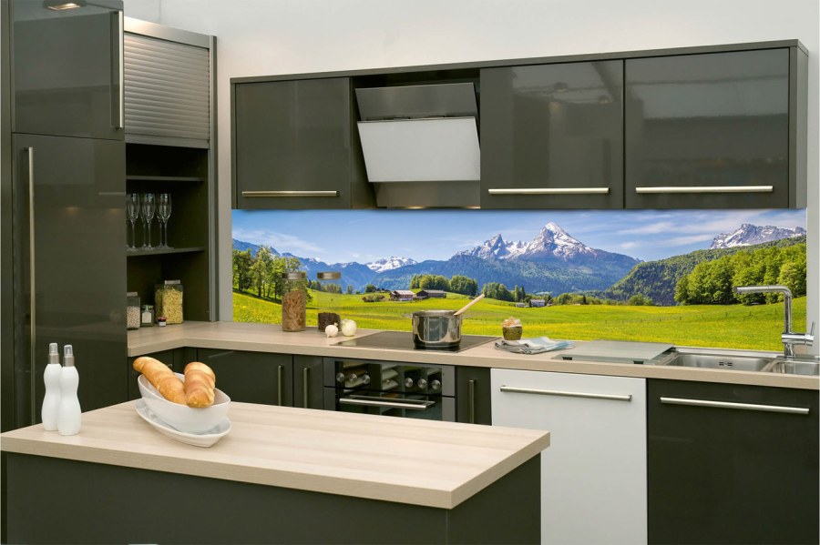 Samoljepljiva fototapeta za kuhinju KI-260-135 Alpejski pogled | 260 x 60 cm - Za kuhinje