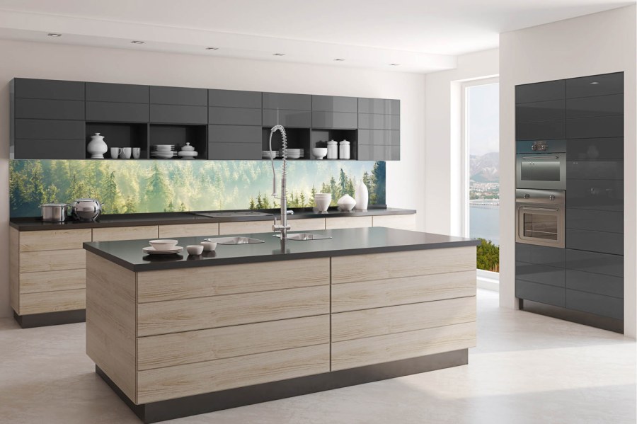 Samoljepljive - Za kuhinje - Samoljepljiva fototapeta za kuhinju KI-350-141 Magla iznad šume | 350 x 60 cm Samoljepljiva fototapeta za kuhinju KI-350-141 Magla iznad šume | 350 x 60 cm - Za kuhinje