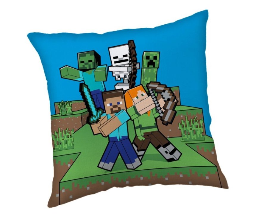 JERRY FABRICS Jastuk Minecraft Mobs vs Us Poliester, 40/40 cm - jastučići s podstavom