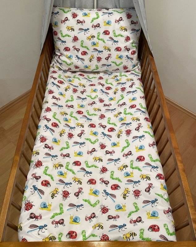 SDS Posteljina za dječji krevetić Životinje s livade Pamuk, 90/130, 45/60 cm - Posteljina za krevetiće