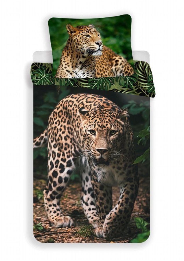 Posteljina s fototiskom Leopard green 140x200, 70x90 cm - Dječja posteljina Fototisak