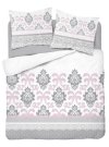 DETEXPOL Francuska posteljina Ornamenti siva-ružičasta Pamuk, 220/200, 2x70/80 cm Posteljina klasičan uzorak