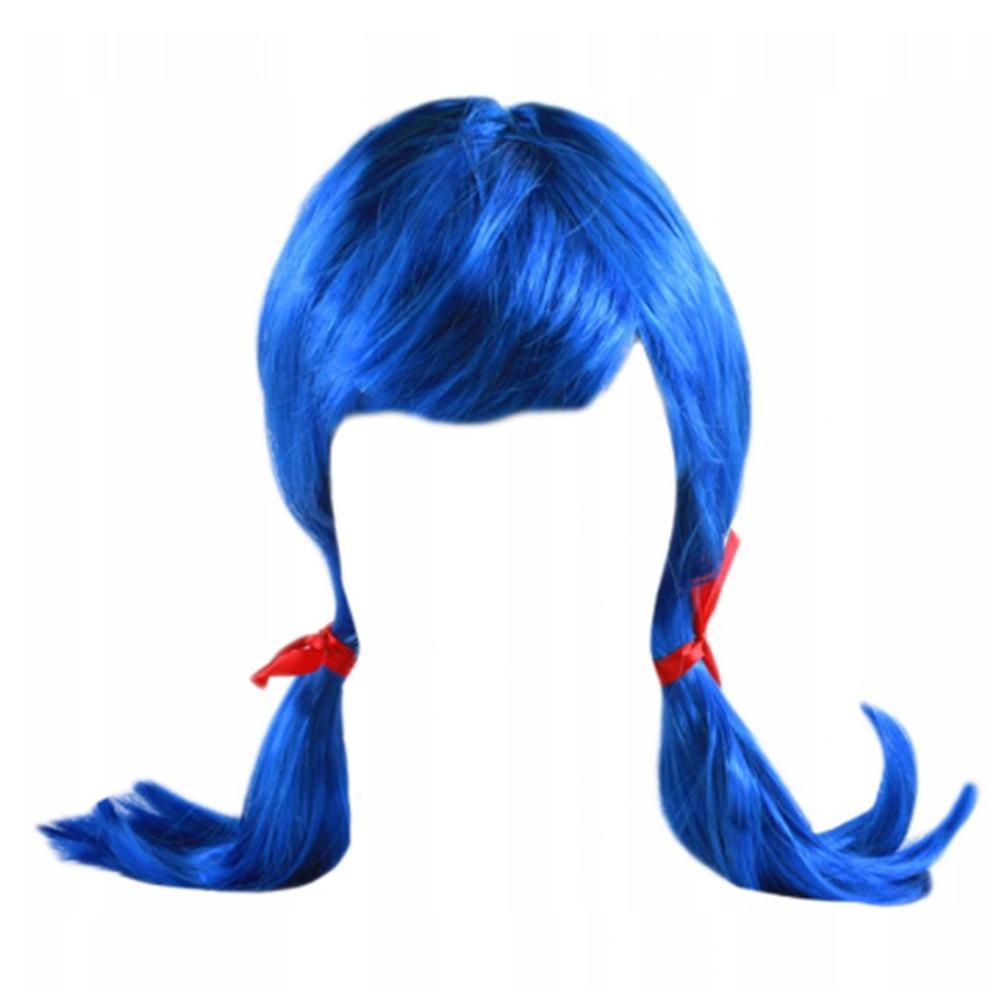 Plava kostim s plavom perikom s pletenicama 40cm - Zabava-karneval