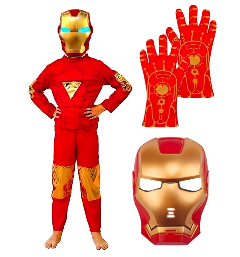 Dječja kostim Iron Mana s maskom i rukavicama 98-110 S
