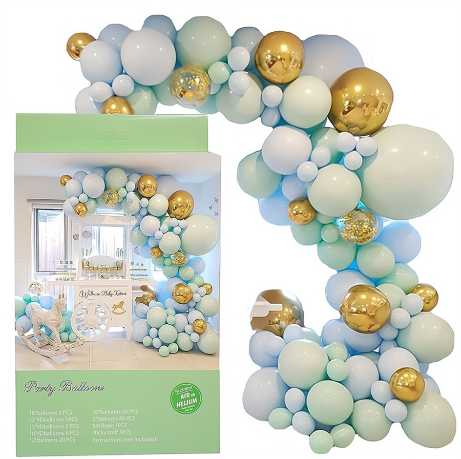 Veliki set balona za girlandu zelena-zlatna 113 kom - Zabava-karneval