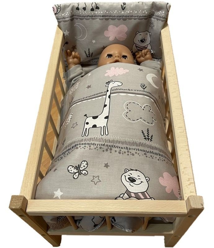 SDS Jastuci za krevetić za lutke Životinje roza Pamuk, punjenje: Poliester, 1x 38x44 cm / 28x20 cm - poplune za lutke