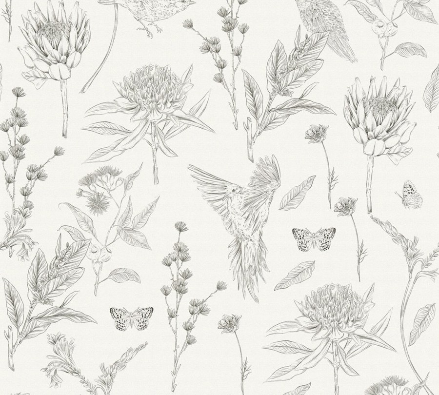 Tapete za zid cvijeće i lišće 39429-2 | Ljepilo besplatno - AS Création
