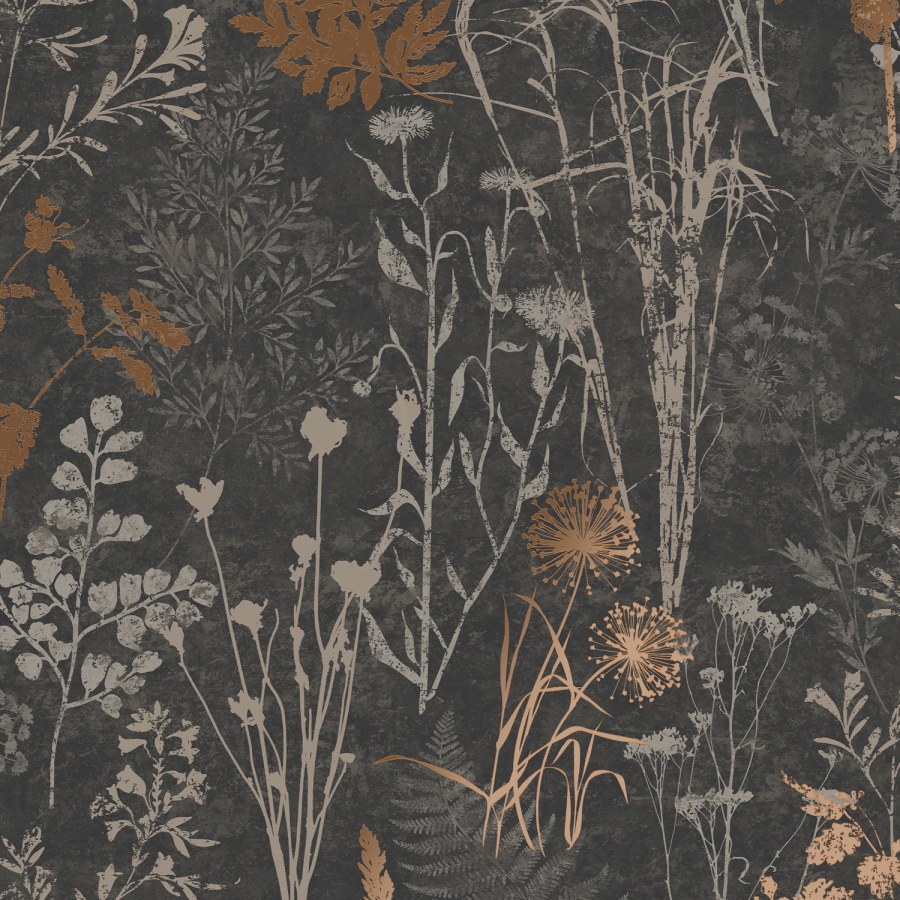 Crna tapeta za zid, cvijeće, listovi, 120718 | Ljepilo besplatno - Na zalihama