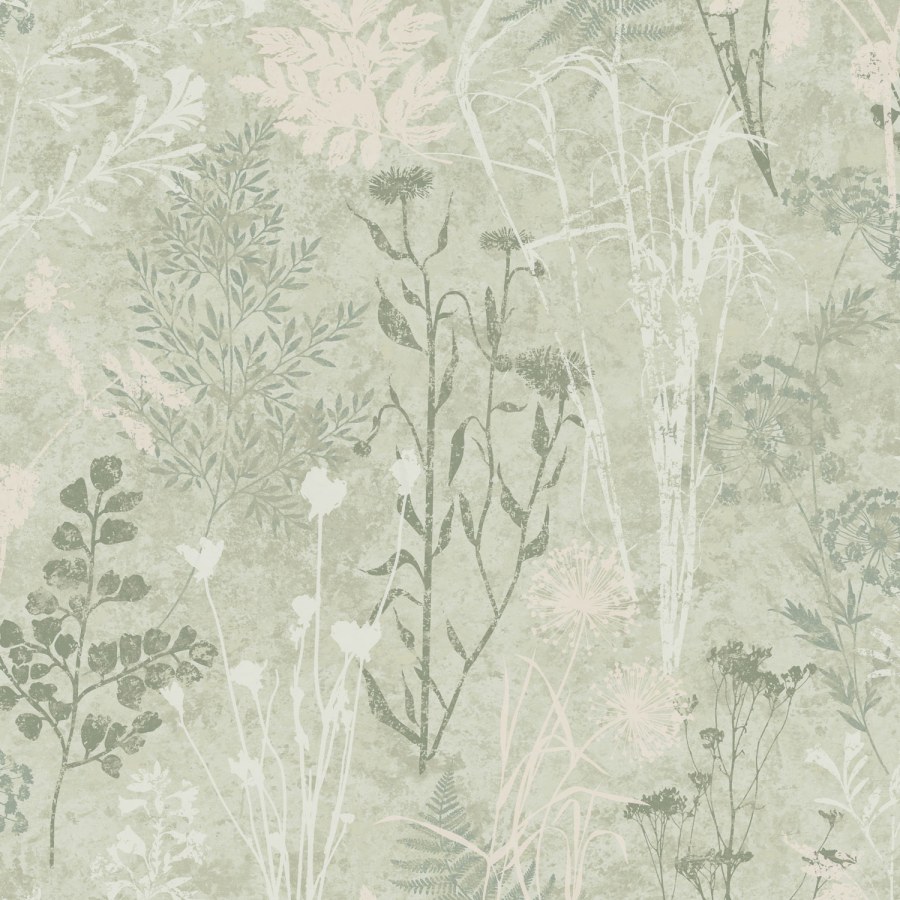 Zelena tapeta za zid, cvijetovi, listovi, 120716 | Ljepilo besplatno - Na zalihama