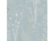 Plava tapeta za zid, cvijeće, listovi, 120715 | Ljepilo besplatno Na zalihama