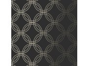 Crno-zlatni geometrijski tapeta za zid, 120141 | Ljepilo besplatno Na zalihama