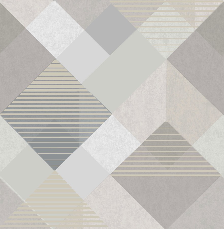 Sivo-bež geometrijski tapeta za zid, 118708 | Ljepilo besplatno - Na zalihama