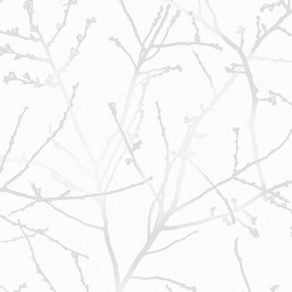 Flis sivo-bijela tapeta s grančicama, 33-275 | Ljepilo besplatno - Na zalihama