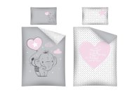 Prikrivač za krevetić Slon pink 100/135, 40/60 Posteljina za krevetiće