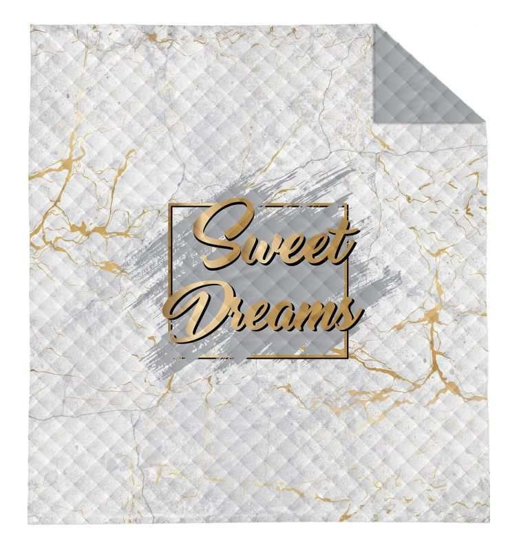 DETEXPOL Prekrivač za krevet Sweet Dreams mramor bijeli Polyester, 220/240 cm - Pokrivači