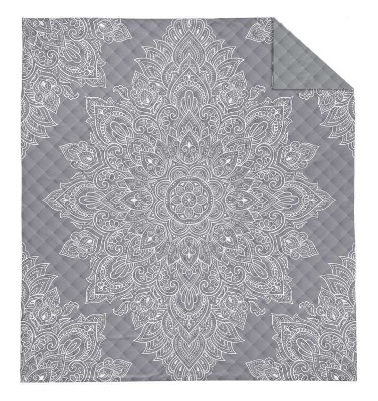 DETEXPOL Prekrivač za krevet Mandala sivi 220/240 cm - Pokrivači