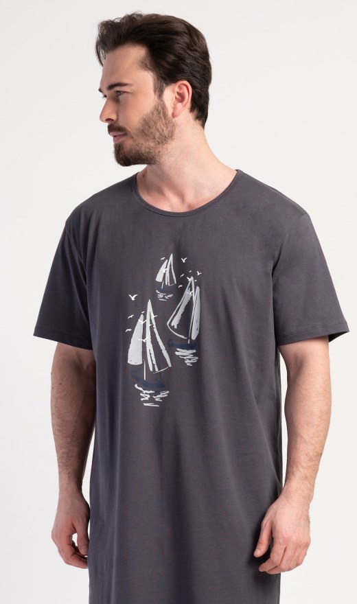 Muška noćna košulja s kratkim rukavima Jachting - Muške noćne košulje