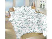 Posteljina od pamuka Cvjetni mentol na bijelom 140x200, 70x90 cm Posteljina za krevete - Posteljina - Posteljina pamuk