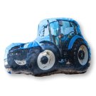 DETEXPOL Oblikovani mikroplišani jastučić Traktor plavi Poliester, 34x24 cm