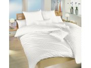 Posteljina od krep materijala s točkicama u opal boji na bijeloj podlozi, dimenzija 140x200, 70x90 cm Posteljina za krevete - Posteljina - Posteljina od krep materijala