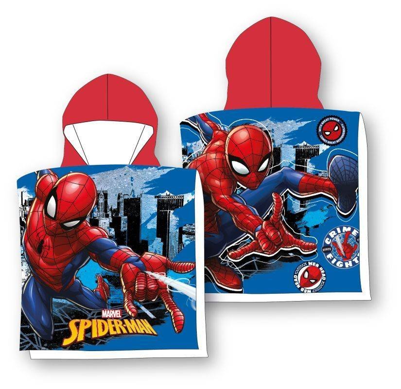 FARO Spiderman gradski pončo 55/110Materijal: 100% Pamuk - FrotirDimenzije: 1x 55/110 cmDječje pamučno pončo s praktičnom kapuljačom - ponchos