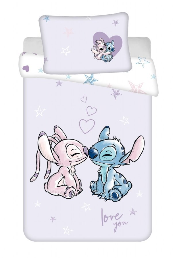 Posteljina za dječji krevetić Lilo i Stitch Purple baby 100x135, 40x60 cm