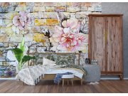 Flis foto tapeta Kameni zid sa cvijetom FTNXXL-1227 | 360x270 cm