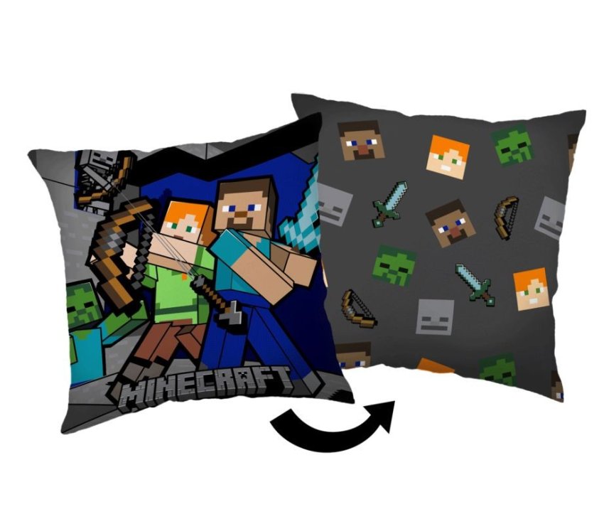 JERRY FABRICS Jastučić Minecraft Survival Mode Polyester, 40/40 cm - jastučići s podstavom