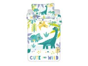 Povlačenje za krevetac Dino Cute and Wild baby 100x135, 40x60 cm Posteljina za krevete - Dječja posteljina - Dječja posteljina za bebe - Dječja posteljina licencirana