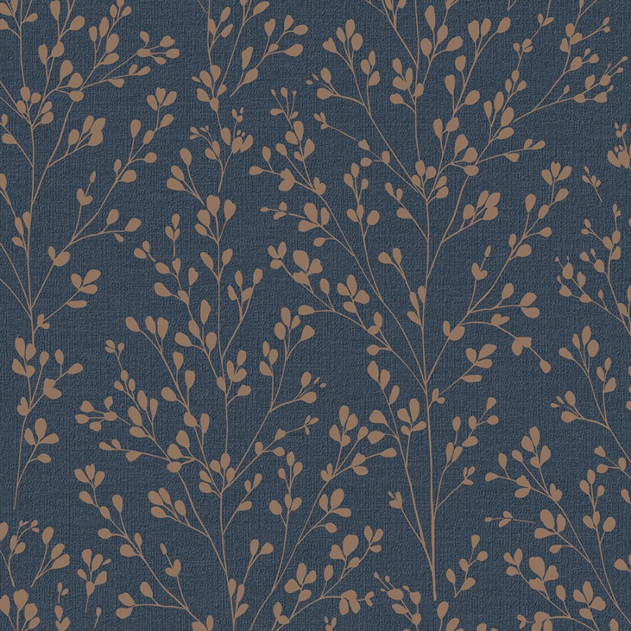 Na zalihama - Plavo-brončana flis tapeta s grančicama | A71404 | Ljepilo gratis Plavo-brončana flis tapeta s grančicama | A71404 | Ljepilo gratis - Na zalihama