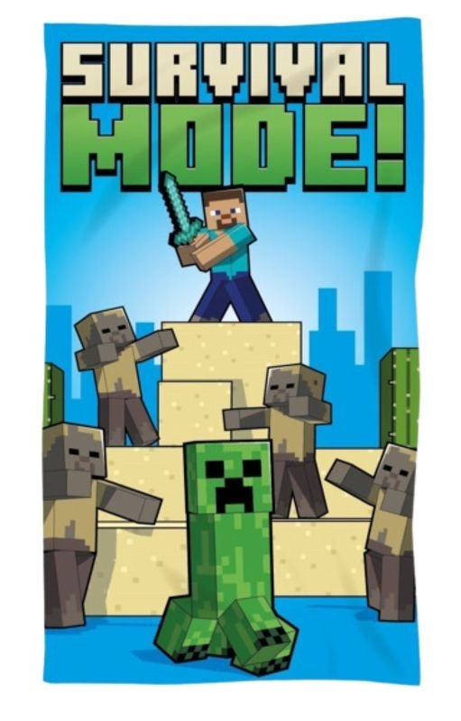 FARO Ručnik Micro Minecraft Survival Mode Polyester, 70/140 cm - ručnici za plažu