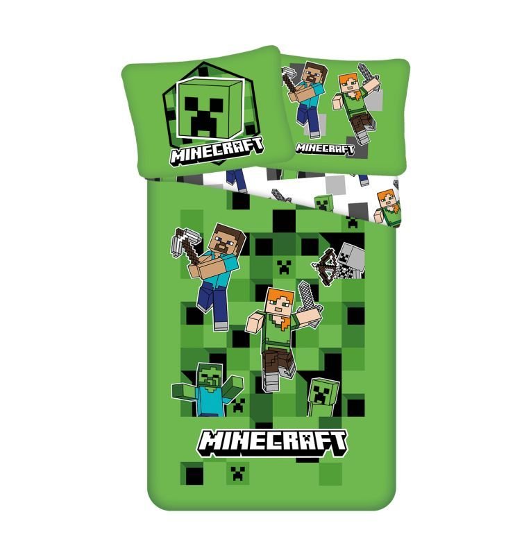 JERRY FABRICS Posteljina Minecraft Out of the Box micro Poliester - mikrovlakana, 140/200, 70/90 cm - Posteljina sa licencijom