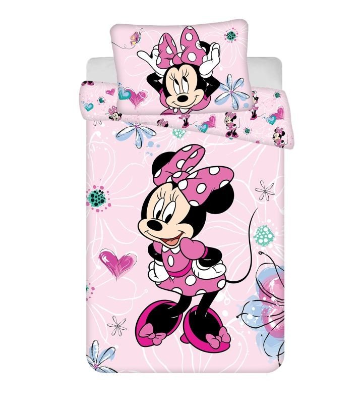 JERRY FABRICS Posteljina za dječji krevetić Minnie Flowers 02 baby Pamuk, 100/135, 40/60 cm - Posteljina za krevetiće