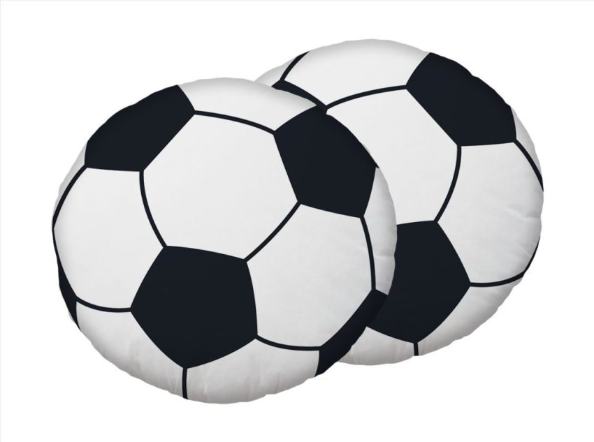 JERRY FABRICS Tvarovaný mikroplyšový polštářek Fotbal Polyester, 35 cm - jastučići s podstavom