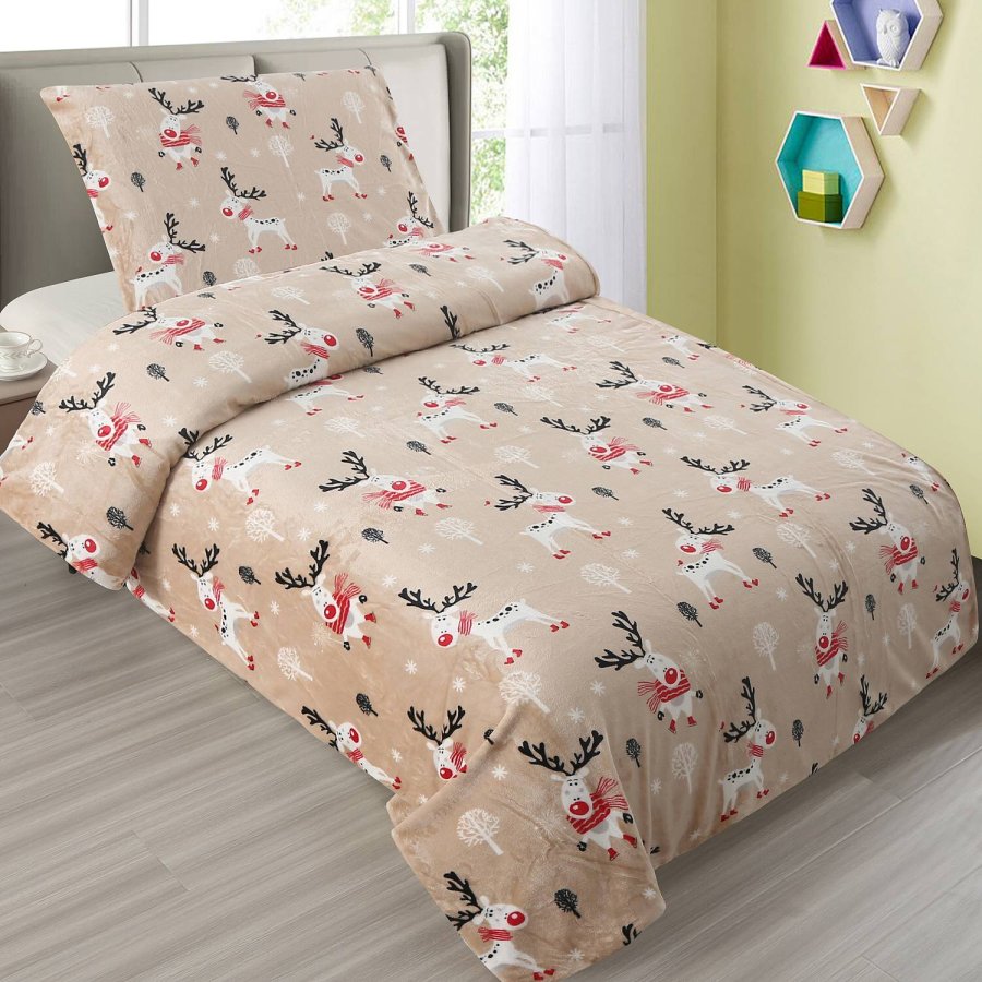 Posteljina mikroflanel Rudolf 140x200, 70x90 cm - Posteljina mikroflanel