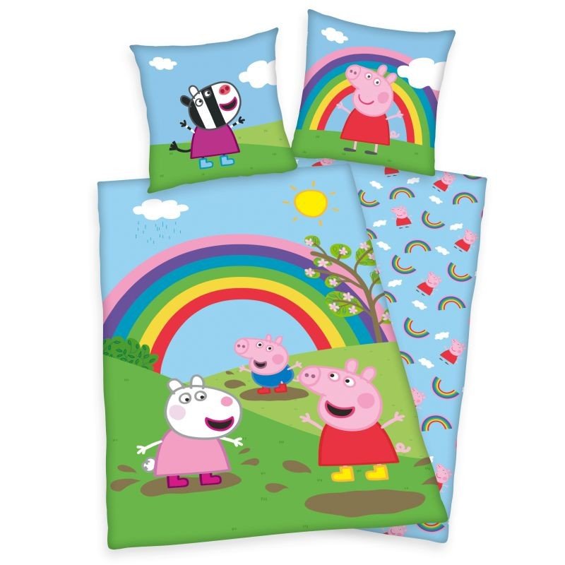 HERDING Posteljina Peppa Pig duga Pamuk, 140/200, 70/90 cm - Posteljina sa licencijom