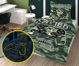 DETEXPOL Posteljina Gamer Army svjetleća Pamuk, 140/200, 70/80 cm