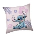 Jastučići - JERRY FABRICS Mikroplyšový jastuk Lilo and Stitch Pink Poliester, 35/35 cm JERRY FABRICS Mikroplyšový jastuk Lilo and Stitch Pink Poliester, 35/35 cm
