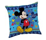 Jastučići - JERRY FABRICS Mikroplyšový jastuk Mickey Blue Poliester, 40/40 cm JERRY FABRICS Mikroplyšový jastuk Mickey Blue Poliester, 40/40 cm