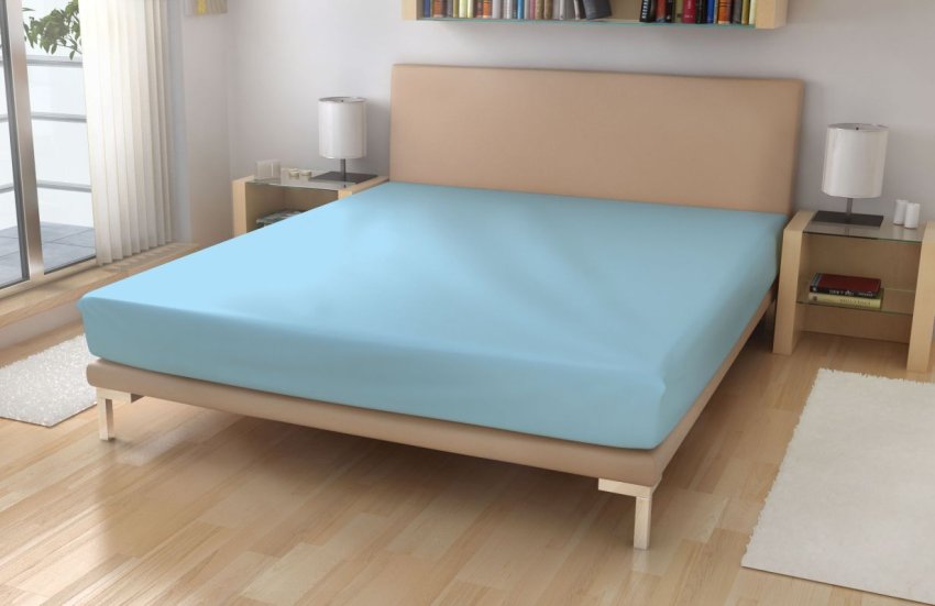Plahte - Jersey 140x200 - Polášek Jersey plahta Pamuk 150g/m2, 140/200 Svijetloplava cm Polášek Jersey plahta Pamuk 150g/m2, 140/200 Svijetloplava cm - Jersey 140x200