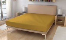 Polášek Jersey plahta senf boja Pamuk 150g/m2, 90/200 cm