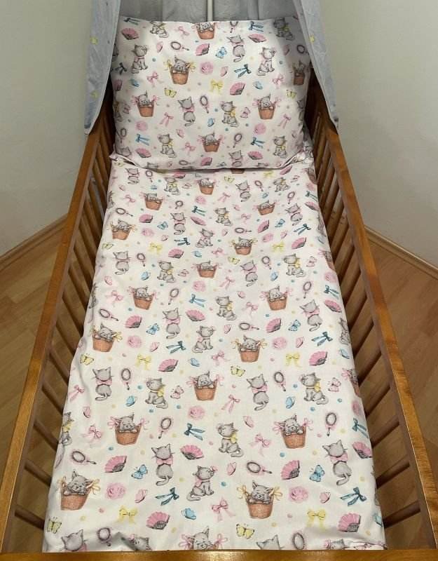 Posteljina za dječji krevetić - SDS Posteljina za dječji krevetić Vesele mačkice Pamuk, 90/130, 45/60 cm SDS Posteljina za dječji krevetić Vesele mačkice Pamuk, 90/130, 45/60 cm - Posteljina za dječji krevetić